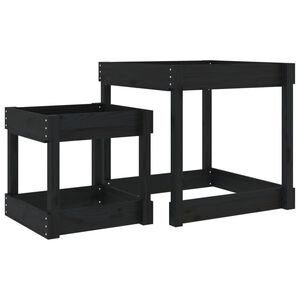 vidaXL Sand-Spieltische 2 Stk. Schwarz Massivholz Kiefer
