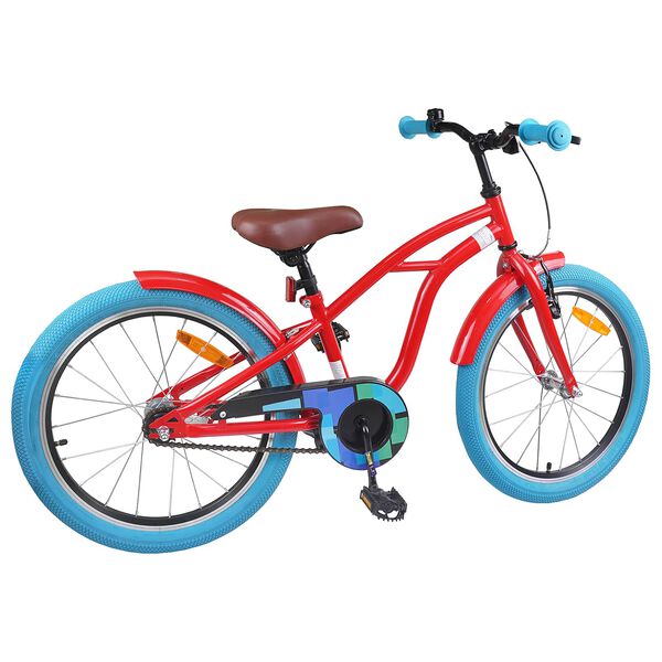 vidaXL Kinderfahrrad 18 Zoll f&uuml;r 5-7 Jahre alt Rot
