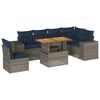 vidaXL 7-tlg. Garten-Sofagarnitur mit Kissen Grau Poly Rattan