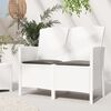 vidaXL Gartenbank 2-Sitzer mit Kissen PP-Rattan Wei&szlig;