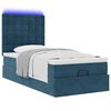 vidaXL Ottoman-Bett mit Matratzen & LEDs Dunkelblau 100x200 cm Samt