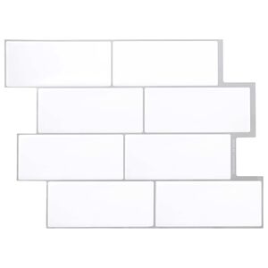 vidaXL U-Bahn-Fliese 50 pcs Wei&szlig; Grau 29 x 21 cm Polyurethan und PET