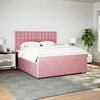 vidaXL Boxspringbett mit Matratze Rosa 180x200 cm Samt