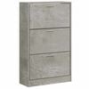 vidaXL Schuhschrank Betongrau 63x24x103 cm Holzwerkstoff