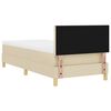 vidaXL LED Boxspringbett mit Matratze mit LED Creme 90 x 190 cm Stoff