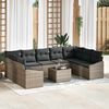 vidaXL Gartensofa-set mit Speicher Hellgrau Poly-Rattan