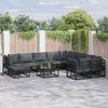 vidaXL Garten-Sofa-Set mit Kissen 11 pcs Schwarz Aluminium