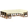 vidaXL Outdoor-Sofagarnitur mit Kissen 9 pcs Natur und Creme