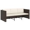 vidaXL 4-tlg. Garten-Lounge-Set mit Auflagen Poly Rattan Braun