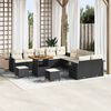 vidaXL Garten-Sofa-Set mit Speicher 13 pcs Schwarz Poly Rattan