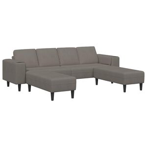 vidaXL Sofa mit Kissen Hellgrau 250 x 188 x 76 cm Cordstoff