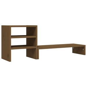 vidaXL Monitorst&auml;nder Honigbraun 81x20x30 cm Massivholz Kiefer