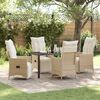 vidaXL Garten Essgruppe mit Kissen 5 pcs Beige Poly-Rattan