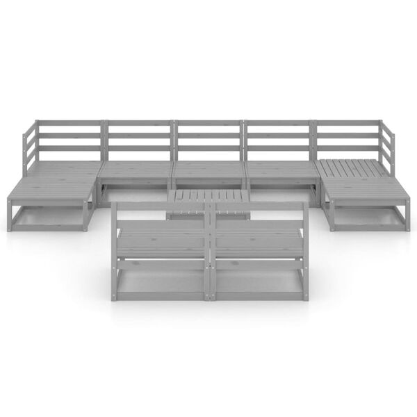 vidaXL 10-tlg. Garten-Lounge-Set Massivholz Kiefer