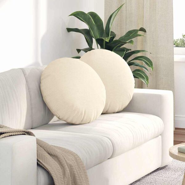 vidaXL Sitzkissen 2 pcs Creme &Oslash; 50 cm Cordstoff