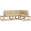 vidaXL Outdoor-Sofagarnitur 3 St&uuml;ck Wei&szlig; und Beige Polyester