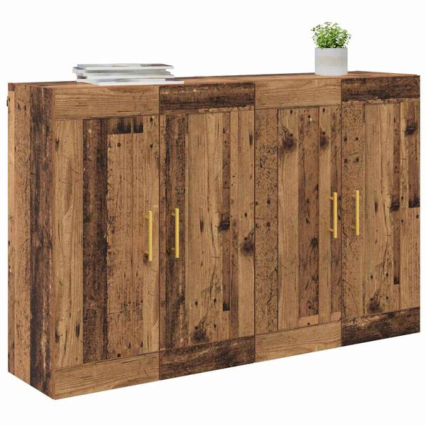 vidaXL Wandmontierter Schrank 2 pcs Altholz 69,5 x 34 x 90 cm