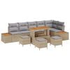 vidaXL Gartensofa-set 10 stk. 9-Sitzanzahl Beige Poly Rattan