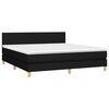 vidaXL Boxspringbett mit Matratze & LED Schwarz 180x200 cm Stoff