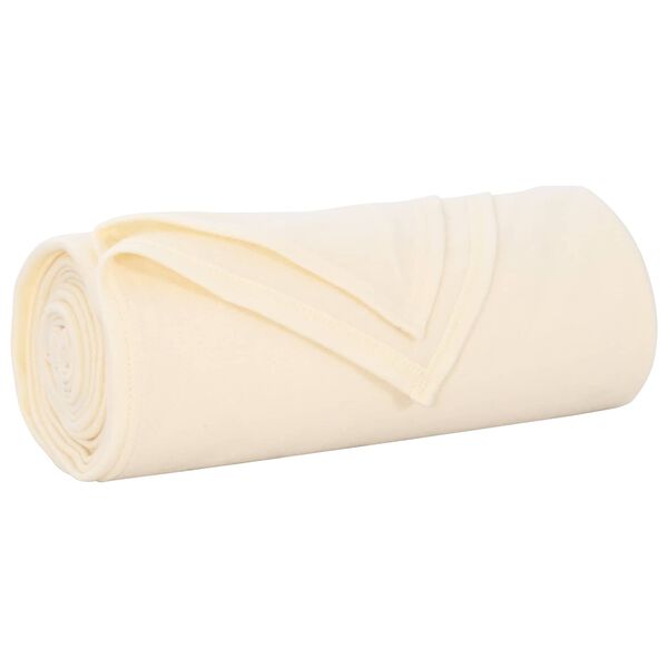 vidaXL &Uuml;berwurfdecke Creme 350 x 270 cm Fleece