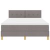 vidaXL Boxspringbett mit Matratze Taupe 140 x 190 cm Stoff