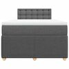 vidaXL Boxspringbett mit Matratze Dunkelgrau 120x200 cm Stoff