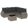 vidaXL 6-tlg. Garten-Sofagarnitur mit Kissen Grau Poly Rattan