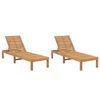 vidaXL Sonnenliegen 2 Stk. Massivholz Teak