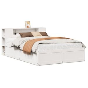 vidaXL Massivholzbett ohne Matratze Wei&szlig; 160x200 Kiefernholz