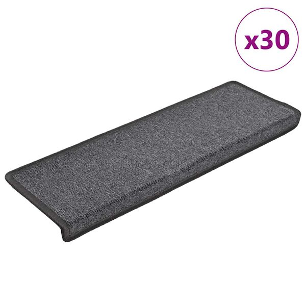 vidaXL Stufenmatten 30 Stk. 65x21x4 cm Dunkelgrau Rechteckiger Rand