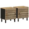 vidaXL Nachttische 2 Stk. Schwarz 40x33,5x46 cm Raues Mangoholz