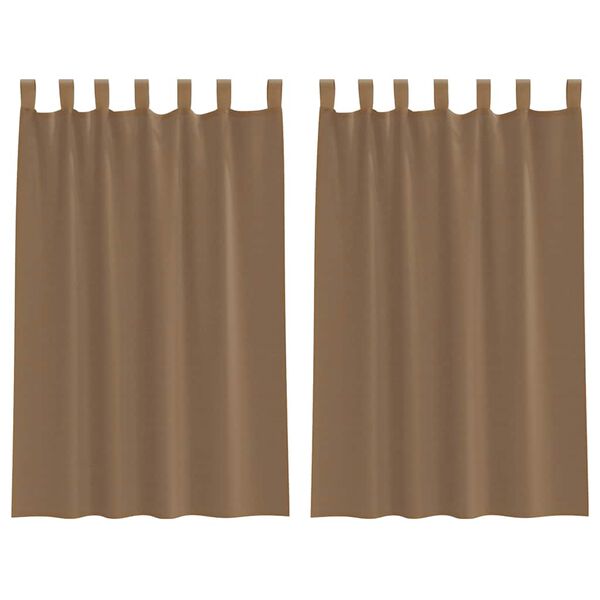 vidaXL Voile Vorh&auml;nge mit Schlaufen 2 Stk. Hellbraun 140x175 cm