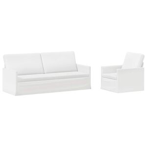 vidaXL Sofa-Set 2 pcs Wei&szlig; Stoff