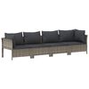 vidaXL 6-tlg. Garten-Lounge-Set mit Kissen Grau Poly Rattan