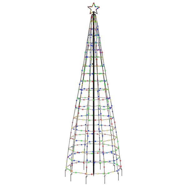 vidaXL LED-Weihnachtsbaum mit Erdspie&szlig;en 570 LEDs Mehrfarbig 300 cm