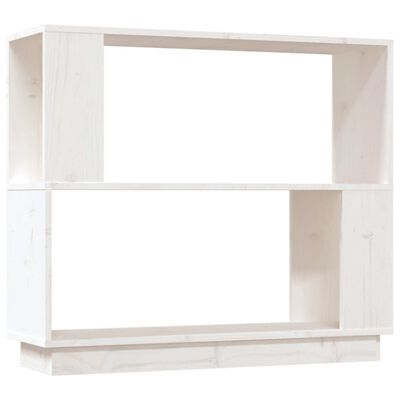 vidaXL Bücherregal/Raumteiler Weiß 80x25x70 cm Massivholz Kiefer