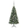 vidaXL K&uuml;nstlicher Weihnachtsbaum mit Beleuchtung Kugeln Zapfen 180 cm