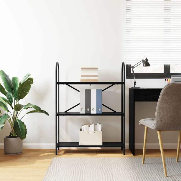 vidaXL B&uuml;cherregal Schwarz Eichen-Optik 80 x 30 x 109 cm Holzwerkstoff