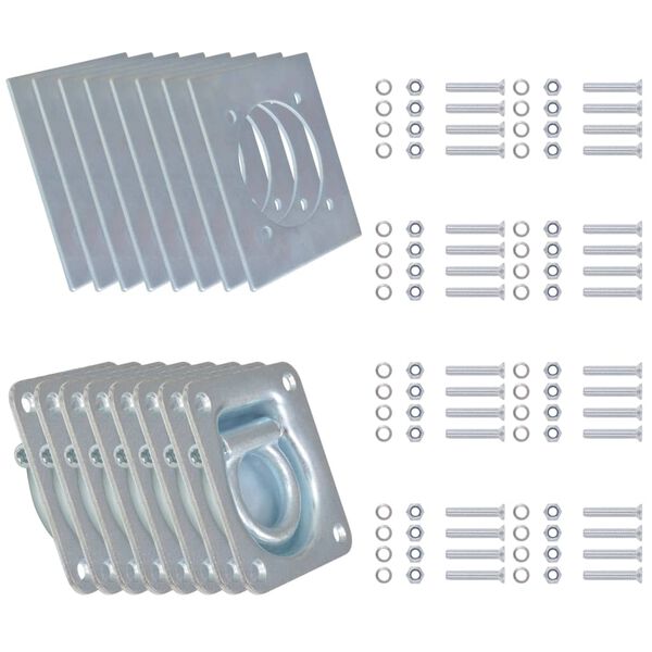 vidaXL Zurr&ouml;sen f&uuml;r Anh&auml;nger 8 Stk. Verzinkter Stahl 2000 kg