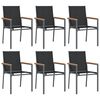 vidaXL Gartenst&uuml;hle 6 Stk. Schwarz 55x61,5x90 cm Textilene und Stahl