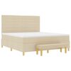 vidaXL Boxspringbett mit Matratze Creme 180 x 200 cm Stoff