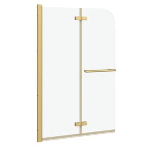vidaXL Duschabtrennung Transparent und Gold 95 x 140 cm