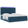 vidaXL Ottoman-Bett mit Matratzen & LEDs Dunkelblau 180x200 cm Samt