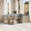 vidaXL Garten-Sofa-Set mit Kissen 12 pcs Beige Poly Rattan