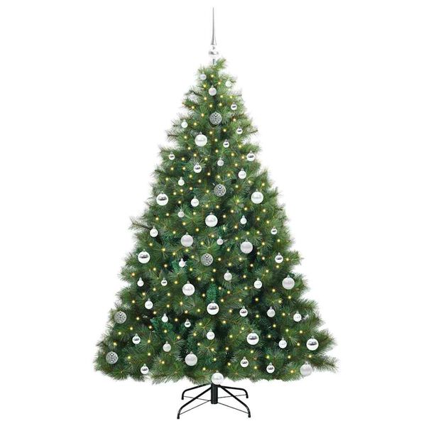 vidaXL K&uuml;nstlicher Weihnachtsbaum mit 300 LEDs Gr&uuml;n 180 cm PE und PVC