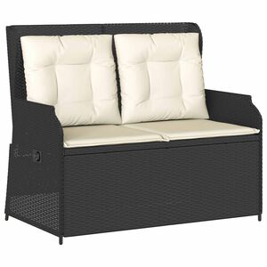 vidaXL Gartenbank Schwarz Poly-Rattan