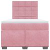 vidaXL Boxspringbett mit Matratze Rosa 120x190 cm Samt