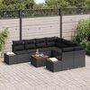 vidaXL Gartensofa-set mit Kissen 9 pcs Schwarz Poly Rattan