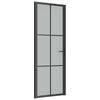 vidaXL Innent&uuml;r 76x201,5 cm Schwarz Mattglas und Aluminium