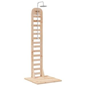 vidaXL Gartendusche 223 cm Massivholz Kiefer und Edelstahl Natur